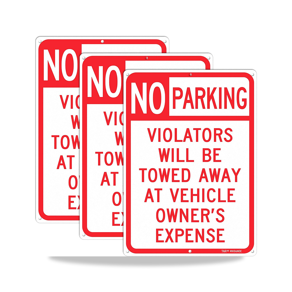 صورة منتج لافتة ممنوع وقوف السيارات بعبارة «Violators Will Towed Away at Vehicle Expense» مقاس 10 × 14 انش، مصنوعة - كود الصنف reemco-2027-1392051 - ماركة يباع من خلال reemco - توريد وتصوير حصري لشركة ريمكو القابضة السعودية