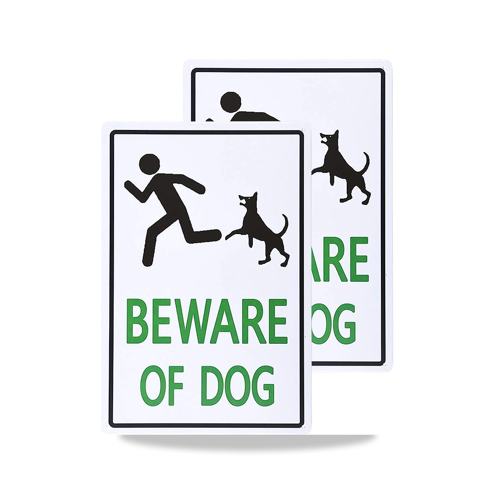 صورة منتج قطعتان من لافتة بعبارة «Beware of Dog»، ديكور ريفي - كود الصنف reemco-2027-1392075 - ماركة يباع من خلال reemco - توريد وتصوير حصري لشركة ريمكو القابضة السعودية