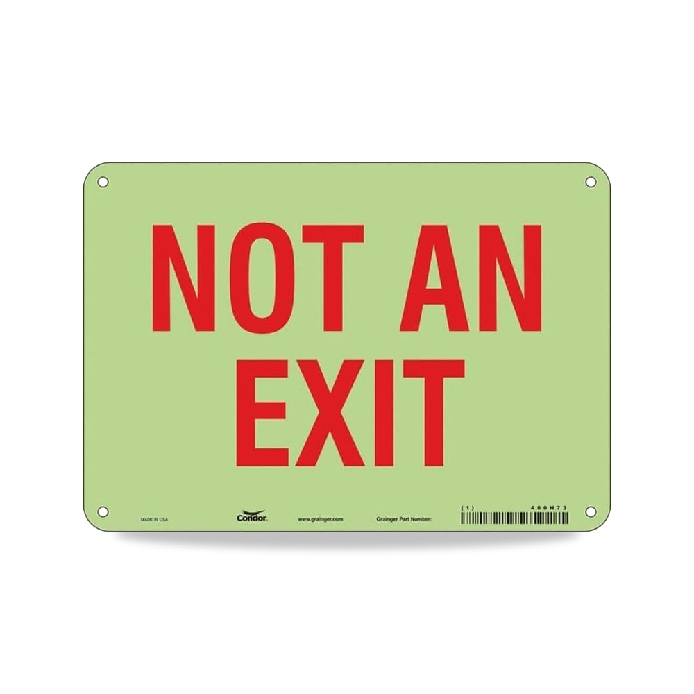 صورة منتج لافتة السلامة، NOT an EXIT، 7″x10″ - كود الصنف reemco-2027-1392217 - ماركة يباع من خلال reemco - توريد وتصوير حصري لشركة ريمكو القابضة السعودية