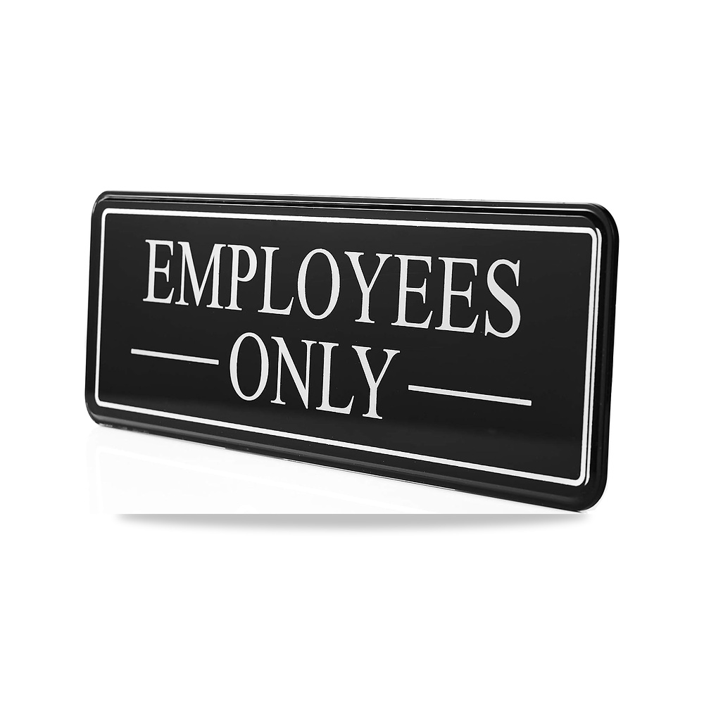 صورة منتج لافتة بعبارة “Employees Only For Office Door Wall Home and Business”، تصميم اكريليك ومشرق، 9 انش × 3 انش - كود الصنف reemco-2027-1392605 - ماركة يباع من خلال reemco - توريد وتصوير حصري لشركة ريمكو القابضة السعودية