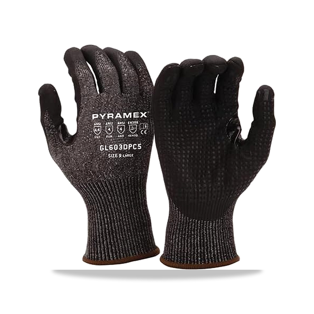 صورة منتج GL603DPC5L قفاز نتريل A4 dots thumb crotch كبير – المادة Nitrile – اللون أسود - كود الصنف reemco-2027-1392647 - ماركة يباع من خلال reemco - توريد وتصوير حصري لشركة ريمكو القابضة السعودية