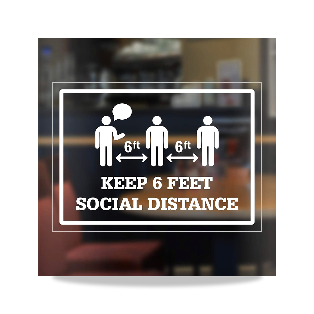 صورة منتج ملصق نافذة “Keep 6 Feet Social Distance” Distancing – 5 انش × 7 انش من الفينيل الشفاف مع لاصق خلفي (عبوة من قطعتين) - كود الصنف reemco-2027-1392869 - ماركة يباع من خلال reemco - توريد وتصوير حصري لشركة ريمكو القابضة السعودية
