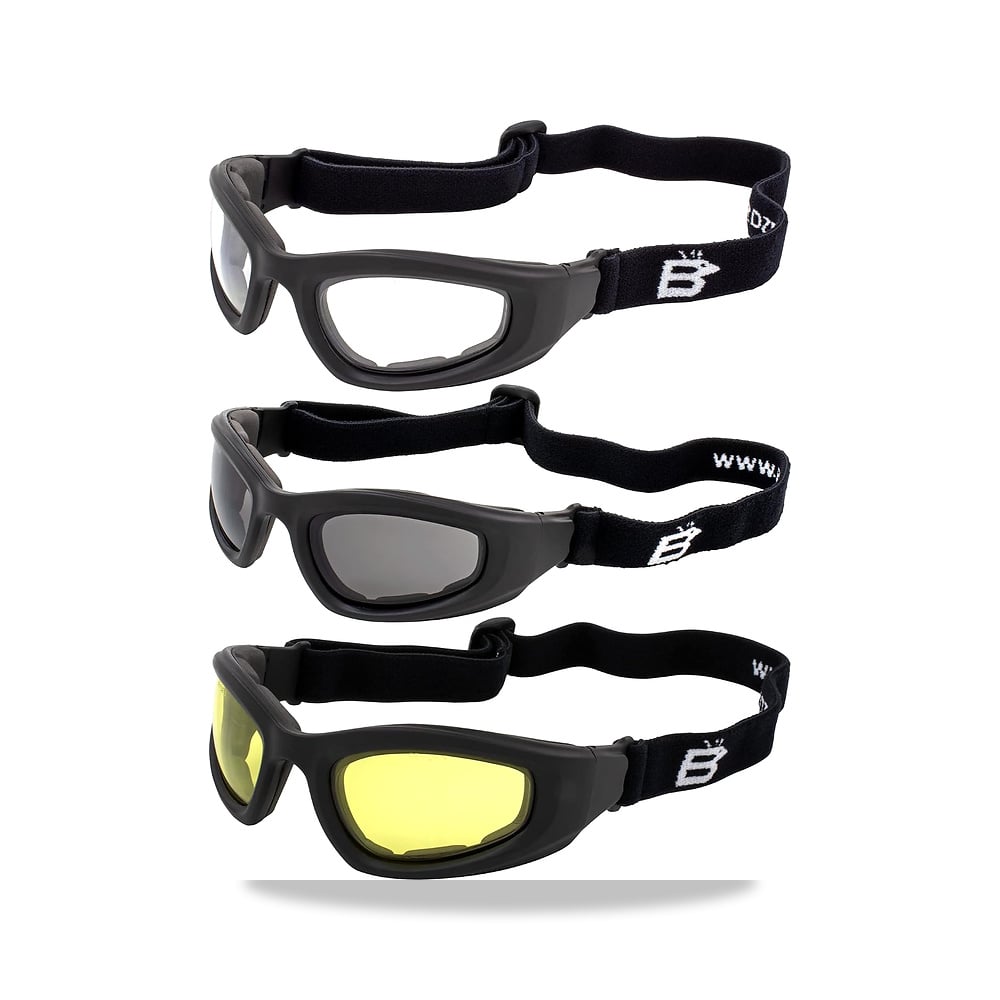 صورة منتج 3 ازواج من نظارات Eyewear Soar Safety للدراجات النارية باطار اسود دخاني شفاف + عدسات صفراء - كود الصنف reemco-2027-1392979 - ماركة يباع من خلال reemco - توريد وتصوير حصري لشركة ريمكو القابضة السعودية