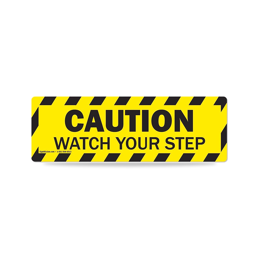 صورة منتج تحذير – علامات ارضيات مضادة للانزلاق ووتش يور – 6 انش × 18 انش – المقاس 3 Pack Of 18″ Floor Decals – اللون تحذير – راقب خطوتك - كود الصنف reemco-2027-1393068 - ماركة يباع من خلال reemco - توريد وتصوير حصري لشركة ريمكو القابضة السعودية
