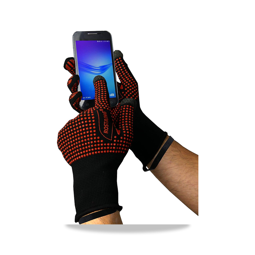 صورة منتج قفازات MAXGRIP-IT09 من روستينج بتصميم رفيع ودافئ لشاشات اللمس واعمال البستنة مقاس 09 – المادة أكريليك – اللون أسود / برتقالي - كود الصنف reemco-2027-1393138 - ماركة يباع من خلال reemco - توريد وتصوير حصري لشركة ريمكو القابضة السعودية