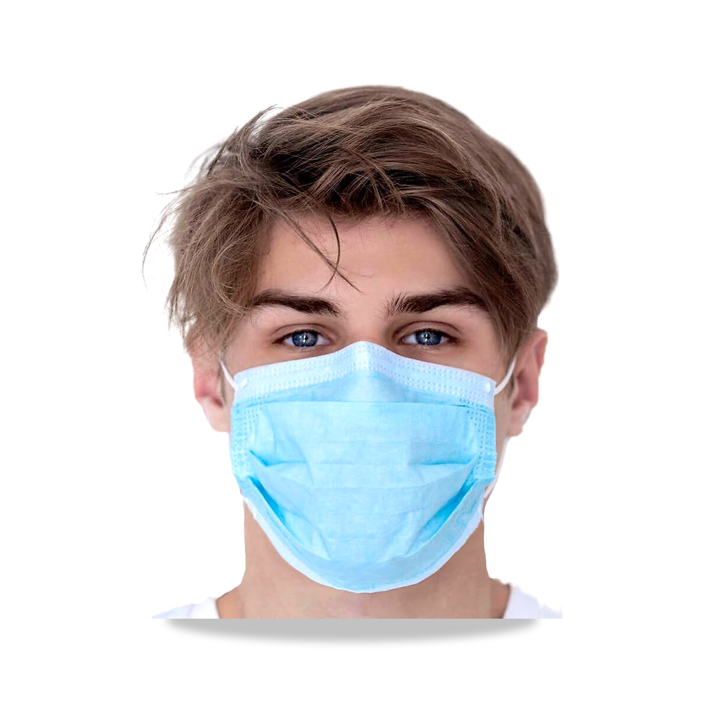 صورة منتج قناع وجه لامي 50 قطعة للاستعمال مرة واحدة للحماية بحلقة اذن زرقاء 3 طبقات جيدة التهوية للرجال والنساء - كود الصنف reemco-2027-1393239 - ماركة يباع من خلال reemco - توريد وتصوير حصري لشركة ريمكو القابضة السعودية