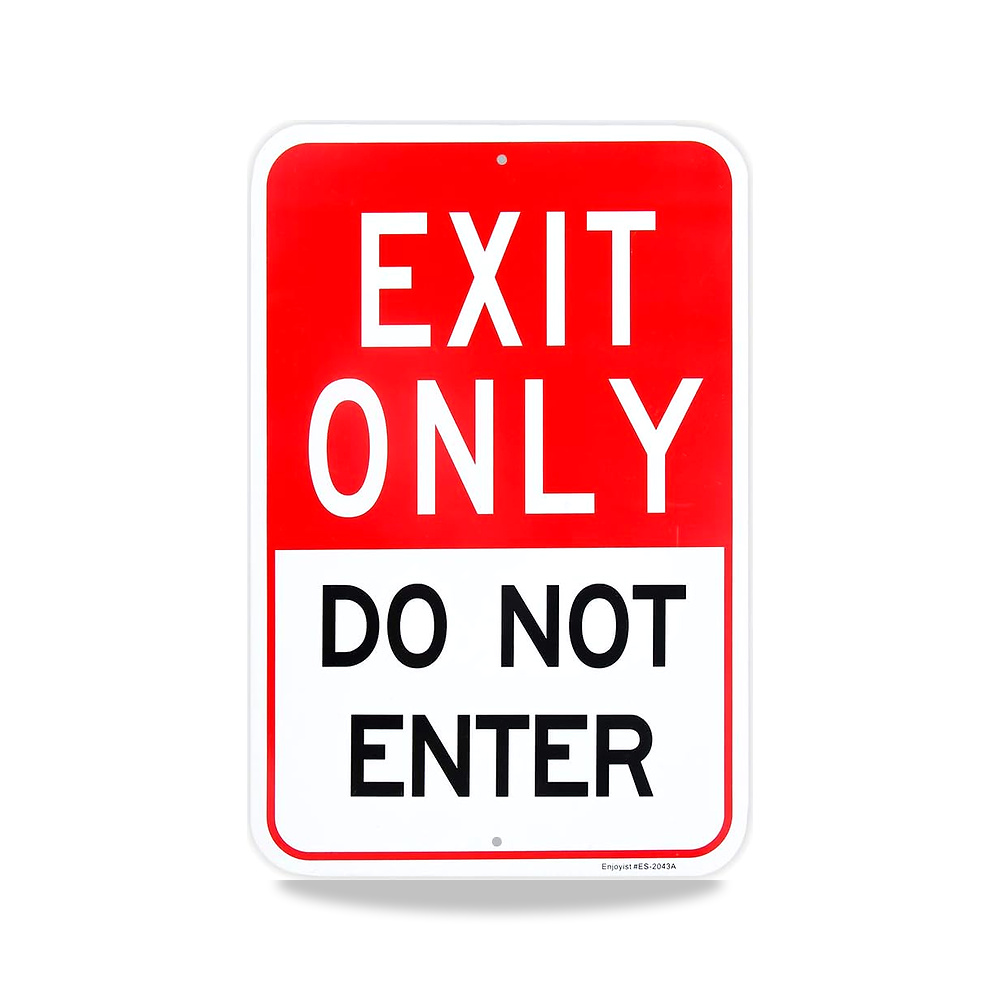 صورة منتج لافتة خروج كبيرة بعبارة «Only Do Not Enter» مقاس 18 × 12 انش 0.4 انش – المقاس 18” x 12” – اللون Red with reflective properties - كود الصنف reemco-2027-1393252 - ماركة يباع من خلال reemco - توريد وتصوير حصري لشركة ريمكو القابضة السعودية