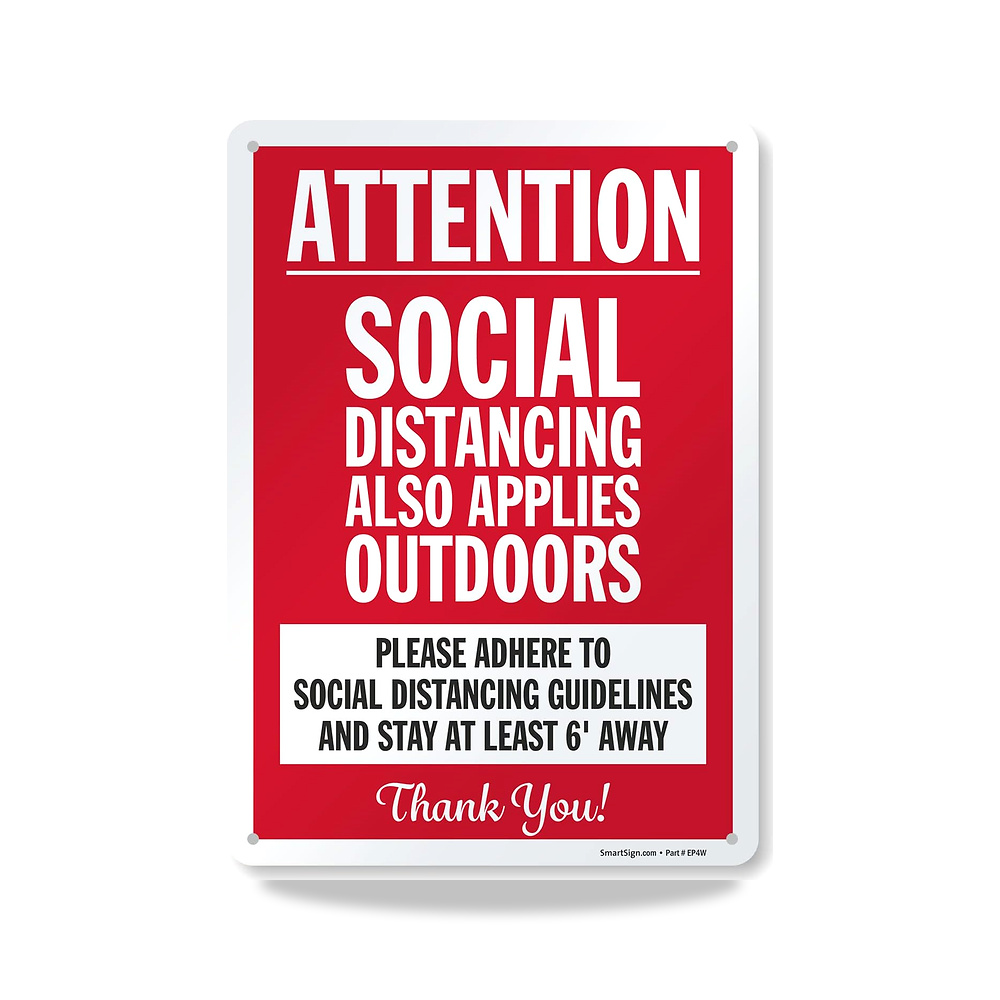 صورة منتج 14 × 10 بوصة “Attention – المسافة الاجتماعية تنطبق أيضًا في الهواء الطلق – المقاس 14 x 10 inch – ألومنيوم 25.4 سم × 35.56 سم - كود الصنف reemco-2027-1393548 - ماركة يباع من خلال reemco - توريد وتصوير حصري لشركة ريمكو القابضة السعودية
