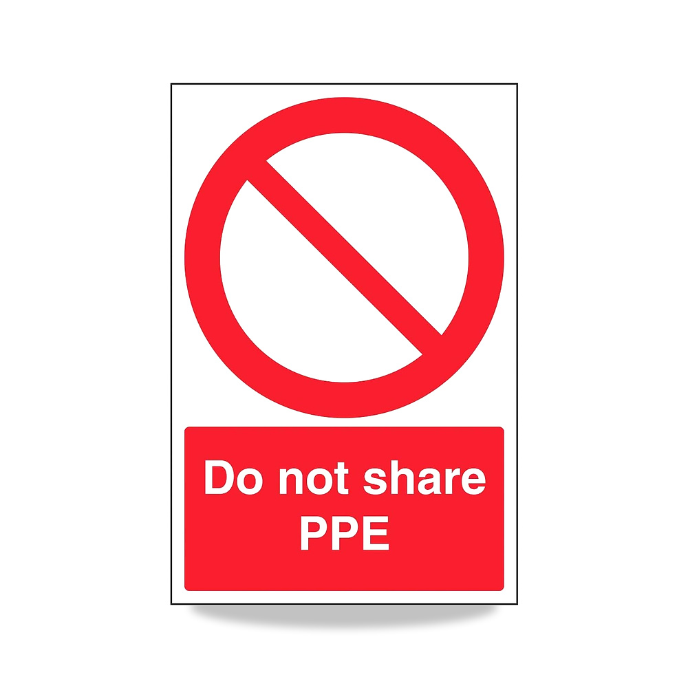 صورة منتج CV045AU-R Do Not Share PPE 200 ملم × 300 ملم – 1 ملم بلاستيك صلب – المادة بلاستيك متين - كود الصنف reemco-2027-1393587 - ماركة يباع من خلال reemco - توريد وتصوير حصري لشركة ريمكو القابضة السعودية