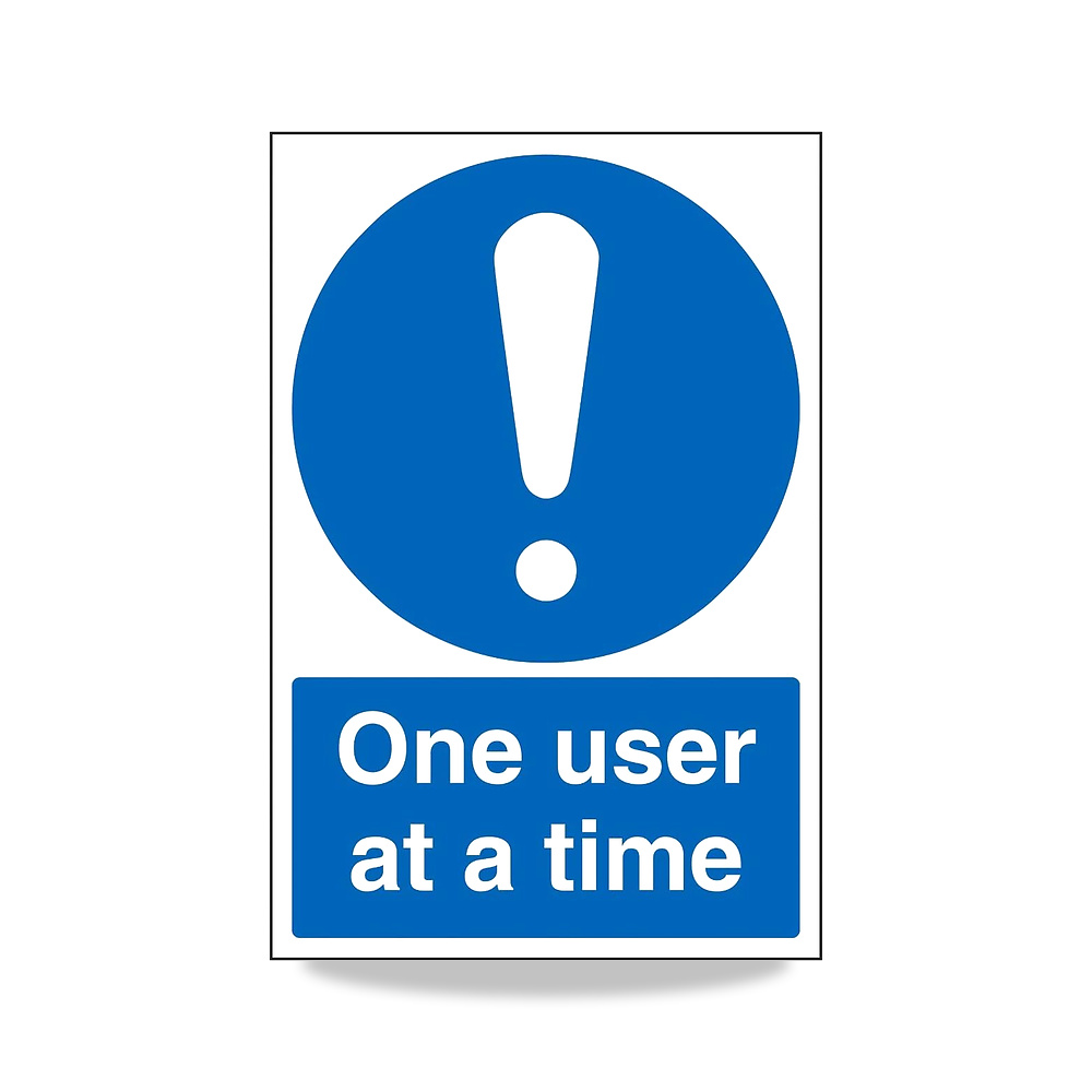 صورة منتج One User At A Time – 200mm x 300mm – 1mm صلب بلاستيك صلب – 200 x 300 مم – اللون أزرق - كود الصنف reemco-2027-1393589 - ماركة يباع من خلال reemco - توريد وتصوير حصري لشركة ريمكو القابضة السعودية