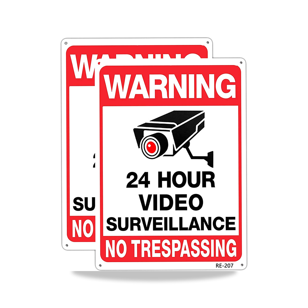صورة منتج لافتة بعبارة «Private Property No Trespassing»، مراقبة بالفيديو مقاس 10×14 من الالومنيوم بطباعة حبر الاشعة - كود الصنف reemco-2027-1393687 - ماركة يباع من خلال reemco - توريد وتصوير حصري لشركة ريمكو القابضة السعودية