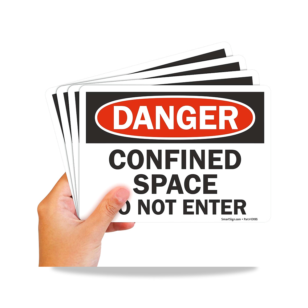 صورة منتج 5 × 7 انش “Danger – Confined Space, Do Not Enter” ملصقات اوشا من البوليستر المغلف 5 مل – (عبوة من 4 قطع) - كود الصنف reemco-2027-1393904 - ماركة يباع من خلال reemco - توريد وتصوير حصري لشركة ريمكو القابضة السعودية