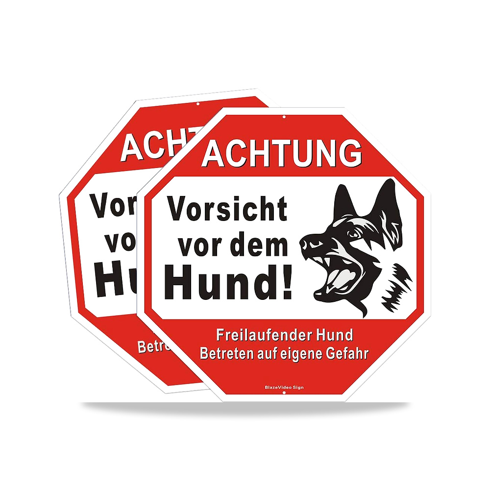 صورة منتج لافتة للامان بعبارة “Caution Before The Dog” من قطعتين مقاس 12 × 12 انش – المقاس Einheitsgröße – اللون 2 × كلب. - كود الصنف reemco-2027-1394000 - ماركة يباع من خلال reemco - توريد وتصوير حصري لشركة ريمكو القابضة السعودية