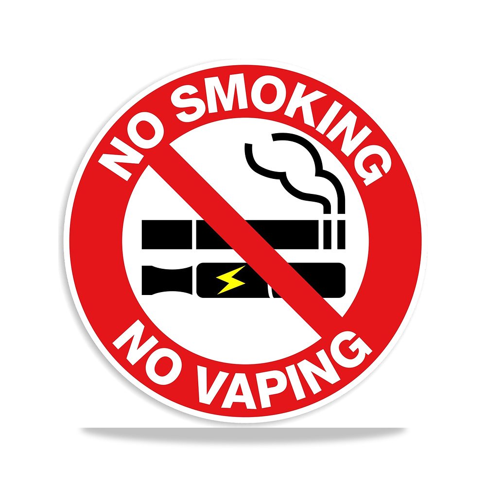 صورة منتج 2 × 10 سم ملصق تحذير من الفينيل مطبوع عليه عبارة «No Smoking Vaping» للمكتب H&S #31373 – اللون متعددة – 10 × 2 سم - كود الصنف reemco-2027-1394353 - ماركة يباع من خلال reemco - توريد وتصوير حصري لشركة ريمكو القابضة السعودية
