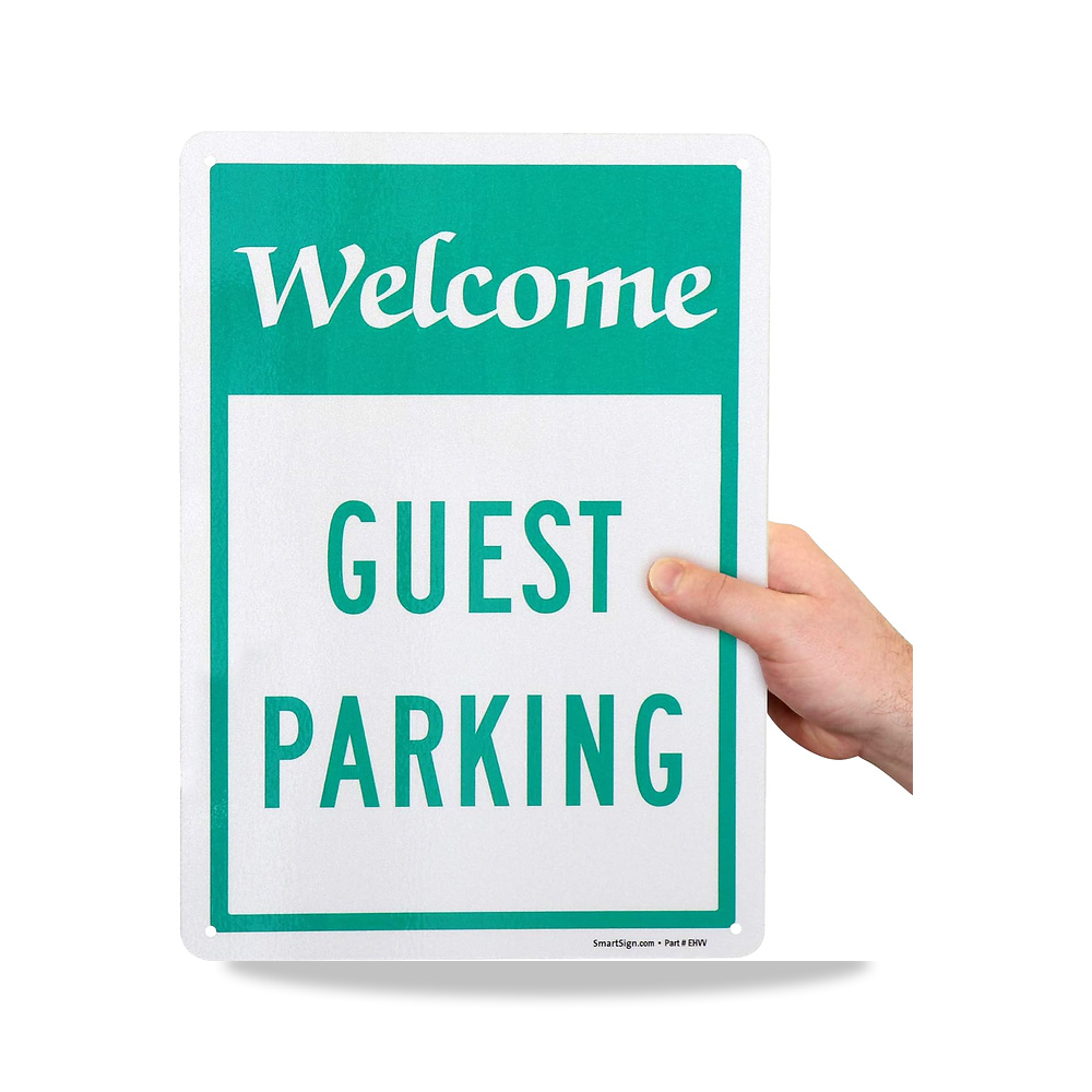 صورة منتج لافتة معدنية “مرحبًا بك – Guest Parking” مقاس 14 × 10 بوصة، 40 مل من الألومنيوم، مادة عاكسة بدرجة مهندسية - كود الصنف reemco-2027-1394634 - ماركة يباع من خلال reemco - توريد وتصوير حصري لشركة ريمكو القابضة السعودية