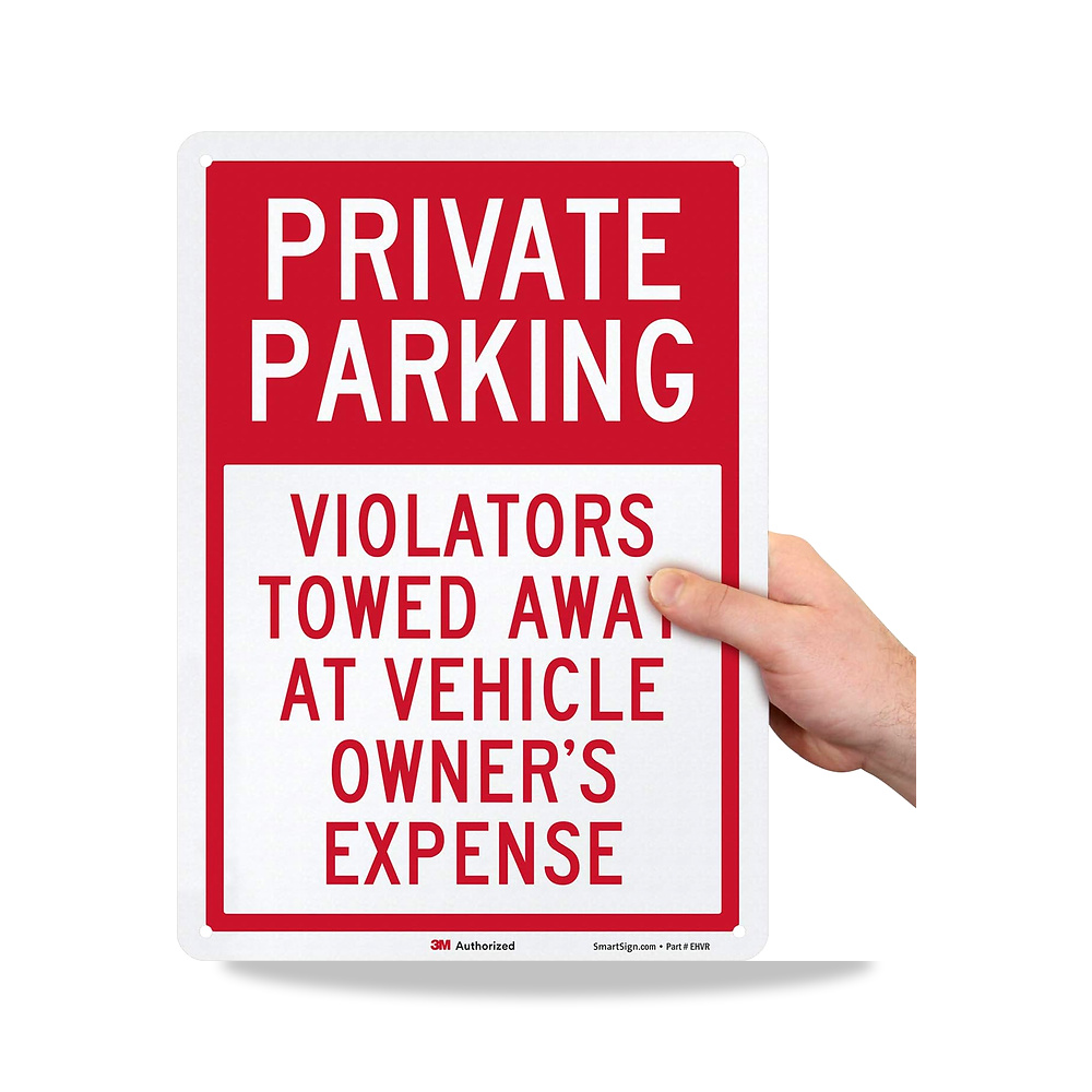 صورة منتج لافتة “Private Parking – Violators Towed Away at Vehicle Owner’s Expense” – 10 بوصة × 14 بوصة، الومنيوم عاكس - كود الصنف reemco-2027-1394635 - ماركة يباع من خلال reemco - توريد وتصوير حصري لشركة ريمكو القابضة السعودية