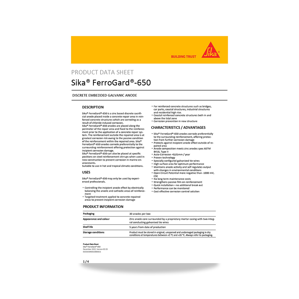صورة منتج مانع صدأ وحماية كاثودية لحديد التسليح والخرسانة سيكا (Sika) موديل Sika FerroGard-650 - كود الصنف reemco-2027-1443882 - ماركة يباع من خلال reemco - توريد وتصوير حصري لشركة ريمكو القابضة السعودية