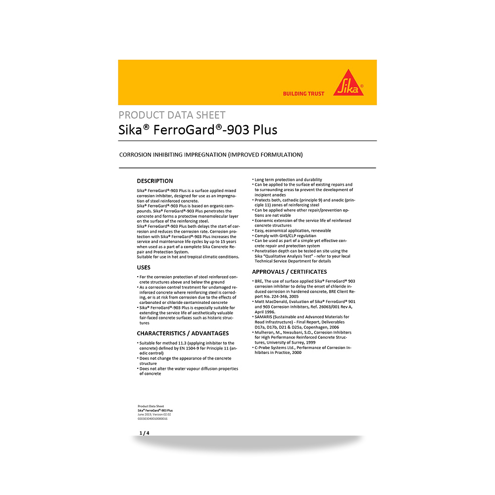 صورة منتج مانع صدأ وحماية كاثودية لحديد التسليح والخرسانة سيكا (Sika) موديل Sika FerroGard-903 Plus - كود الصنف reemco-2027-1443886 - ماركة يباع من خلال reemco - توريد وتصوير حصري لشركة ريمكو القابضة السعودية