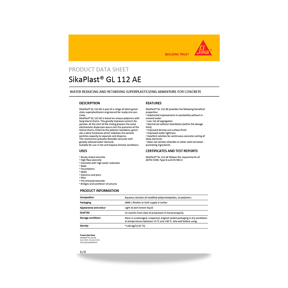 صورة منتج مسامير وبراغي وفيشر وخوابير سيكا (Sika) موديل SikaPlast GL 112 AE - كود الصنف reemco-2027-1443995 - ماركة يباع من خلال reemco - توريد وتصوير حصري لشركة ريمكو القابضة السعودية