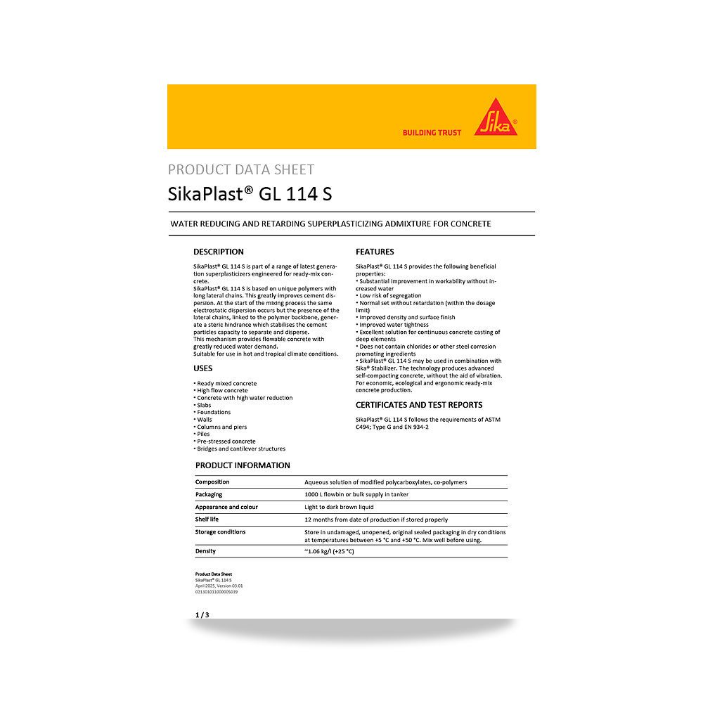 صورة منتج مسامير وبراغي وفيشر وخوابير سيكا (Sika) موديل SikaPlast GL 114 S - كود الصنف reemco-2027-1443996 - ماركة يباع من خلال reemco - توريد وتصوير حصري لشركة ريمكو القابضة السعودية
