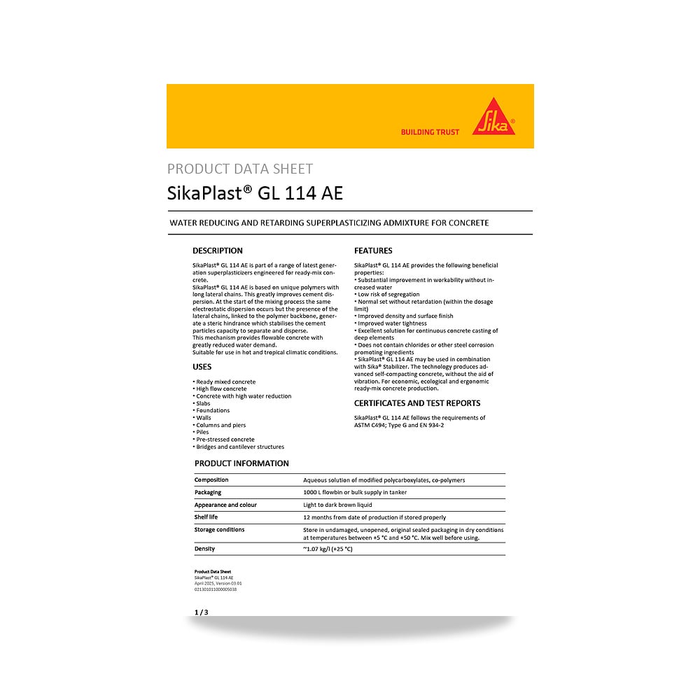 صورة منتج مسامير وبراغي وفيشر وخوابير سيكا (Sika) موديل SikaPlast GL 114 AE - كود الصنف reemco-2027-1443997 - ماركة يباع من خلال reemco - توريد وتصوير حصري لشركة ريمكو القابضة السعودية