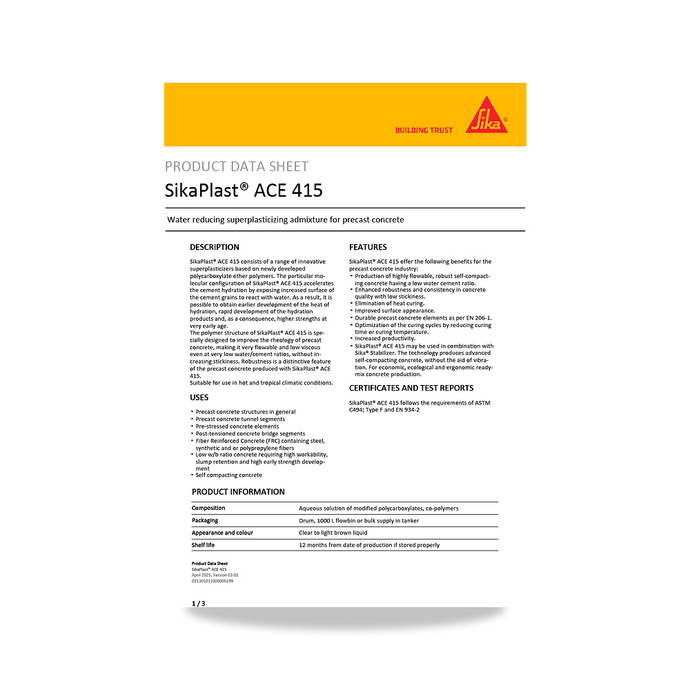 صورة منتج مسامير وبراغي وفيشر وخوابير سيكا (Sika) موديل SikaPlast ACE 415 - كود الصنف reemco-2027-1444005 - ماركة يباع من خلال reemco - توريد وتصوير حصري لشركة ريمكو القابضة السعودية