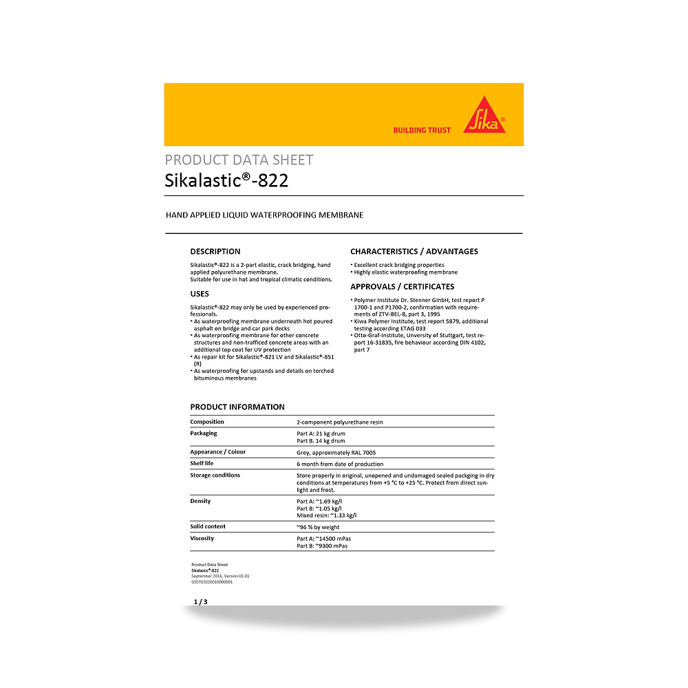 صورة منتج عازل مائي وحماية للأسطح والخرسانة والأساسات سيكا (Sika) موديل Sikalastic-822 - كود الصنف reemco-2027-1444073 - ماركة يباع من خلال reemco - توريد وتصوير حصري لشركة ريمكو القابضة السعودية