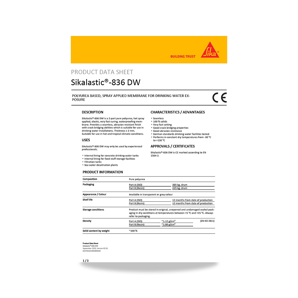 صورة منتج عازل مائي وحماية للأسطح والخرسانة والأساسات سيكا (Sika) موديل Sikalastic-836 DW - كود الصنف reemco-2027-1444095 - ماركة يباع من خلال reemco - توريد وتصوير حصري لشركة ريمكو القابضة السعودية