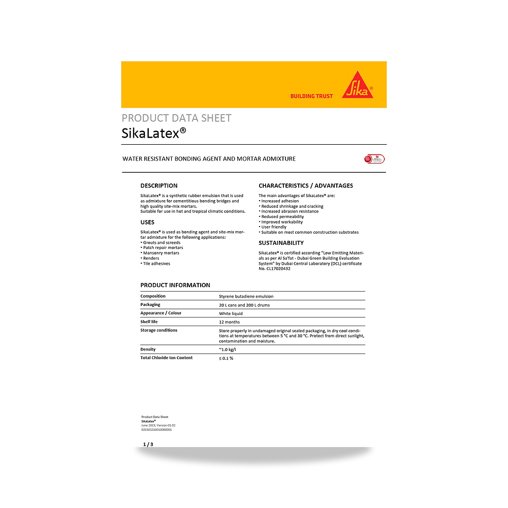صورة منتج مادة ربط وتثبيت كيميائي وإيبوكسي للخرسانة سيكا (Sika) موديل SikaLatex - كود الصنف reemco-2027-1444119 - ماركة يباع من خلال reemco - توريد وتصوير حصري لشركة ريمكو القابضة السعودية