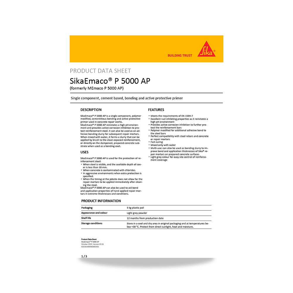 صورة منتج مسامير وبراغي وفيشر وخوابير سيكا (Sika) موديل SikaEmaco P 5000 AP - كود الصنف reemco-2027-1444127 - ماركة يباع من خلال reemco - توريد وتصوير حصري لشركة ريمكو القابضة السعودية