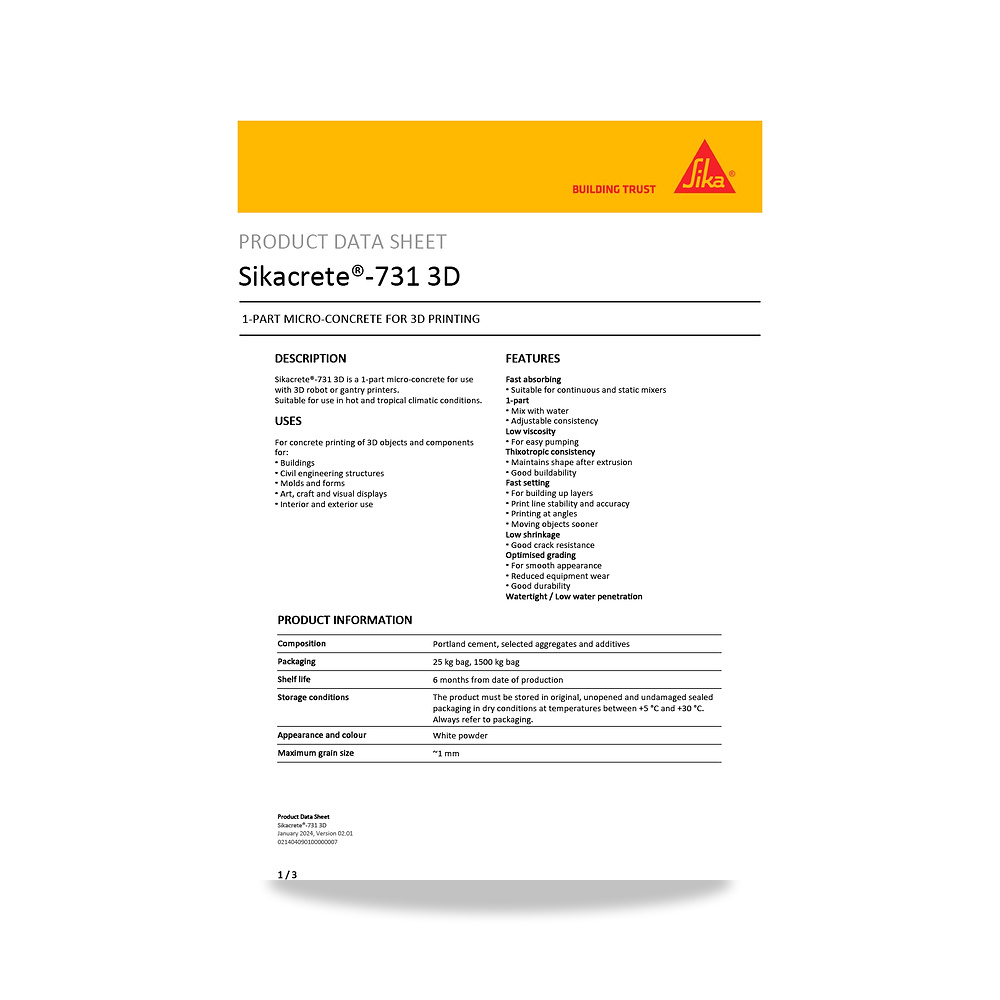 صورة منتج إضافة خرسانية لتحسين الخواص وتقليل المياه (Admixture) سيكا (Sika) موديل Sikacrete-731 3D - كود الصنف reemco-2027-1444131 - ماركة يباع من خلال reemco - توريد وتصوير حصري لشركة ريمكو القابضة السعودية
