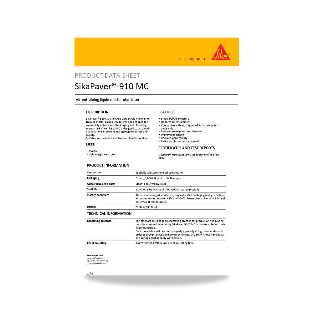 صورة منتج مسامير وبراغي وفيشر وخوابير سيكا (Sika) موديل SikaPaver-910 MC - كود الصنف reemco-2027-1444132 - ماركة يباع من خلال reemco - توريد وتصوير حصري لشركة ريمكو القابضة السعودية