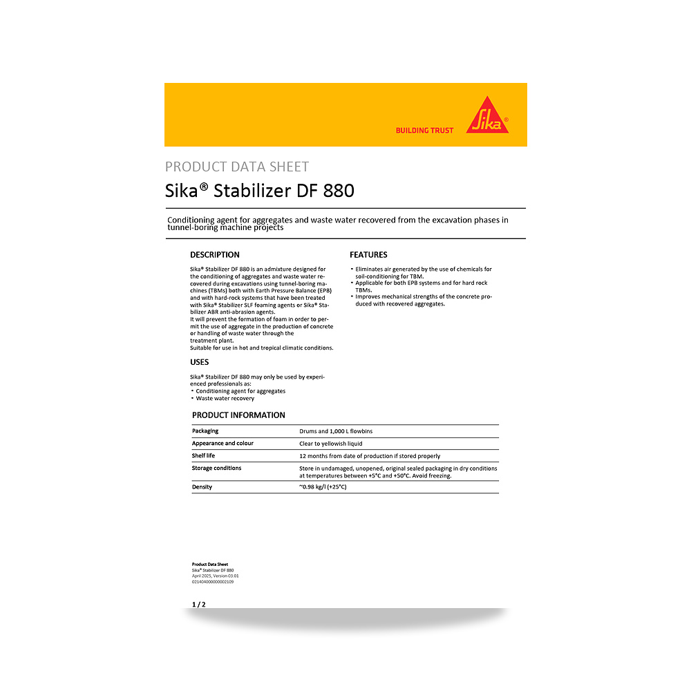 صورة منتج مسامير وبراغي وفيشر وخوابير سيكا (Sika) موديل Sika Stabilizer DF 880 - كود الصنف reemco-2027-1444133 - ماركة يباع من خلال reemco - توريد وتصوير حصري لشركة ريمكو القابضة السعودية
