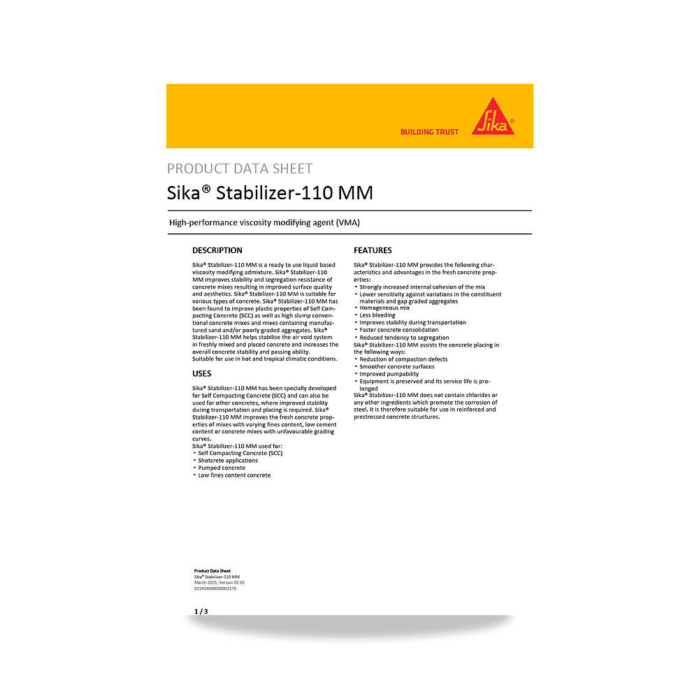 صورة منتج مسامير وبراغي وفيشر وخوابير سيكا (Sika) موديل Sika Stabilizer-110 MM - كود الصنف reemco-2027-1444150 - ماركة يباع من خلال reemco - توريد وتصوير حصري لشركة ريمكو القابضة السعودية