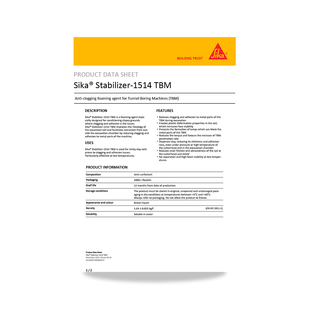 صورة منتج مسامير وبراغي وفيشر وخوابير سيكا (Sika) موديل Sika Stabilizer-1514 TBM - كود الصنف reemco-2027-1444151 - ماركة يباع من خلال reemco - توريد وتصوير حصري لشركة ريمكو القابضة السعودية