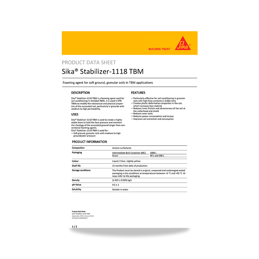 صورة منتج مسامير وبراغي وفيشر وخوابير سيكا (Sika) موديل Sika Stabilizer-1118 TBM - كود الصنف reemco-2027-1444164 - ماركة يباع من خلال reemco - توريد وتصوير حصري لشركة ريمكو القابضة السعودية