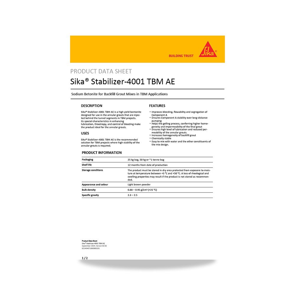 صورة منتج مسامير وبراغي وفيشر وخوابير سيكا (Sika) موديل Sika Stabilizer-4001 TBM AE - كود الصنف reemco-2027-1444169 - ماركة يباع من خلال reemco - توريد وتصوير حصري لشركة ريمكو القابضة السعودية