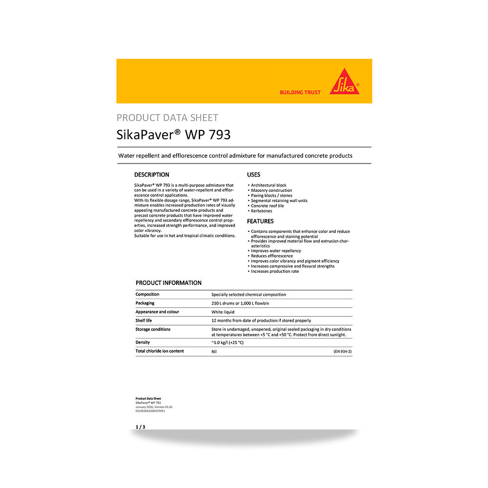 صورة منتج مسامير وبراغي وفيشر وخوابير سيكا (Sika) موديل SikaPaver WP 793 - كود الصنف reemco-2027-1444177 - ماركة يباع من خلال reemco - توريد وتصوير حصري لشركة ريمكو القابضة السعودية