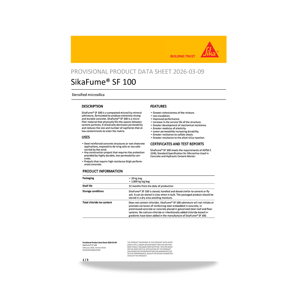 صورة منتج مسامير وبراغي وفيشر وخوابير سيكا (Sika) موديل SikaFume SF 100 - كود الصنف reemco-2027-1444178 - ماركة يباع من خلال reemco - توريد وتصوير حصري لشركة ريمكو القابضة السعودية