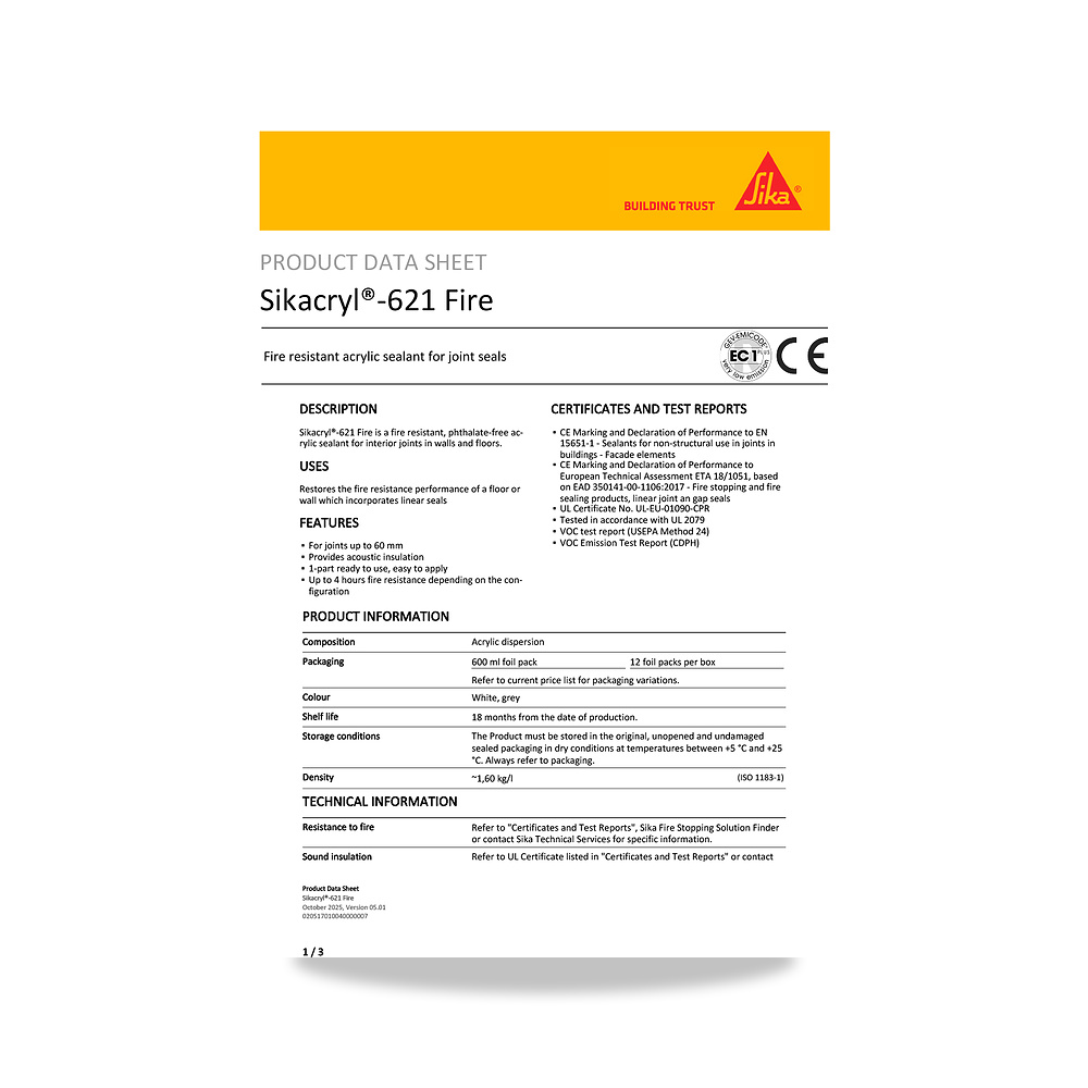 صورة منتج مسامير وبراغي وفيشر وخوابير سيكا (Sika) موديل Sikacryl-621 Fire - كود الصنف reemco-2027-1444197 - ماركة يباع من خلال reemco - توريد وتصوير حصري لشركة ريمكو القابضة السعودية