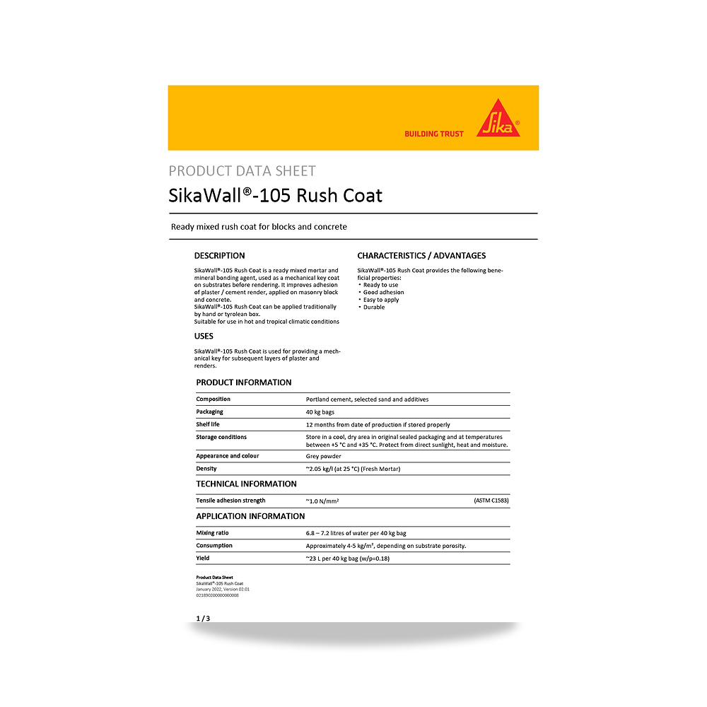 صورة منتج مسامير وبراغي وفيشر وخوابير سيكا (Sika) موديل SikaWall-105 Rush Coat - كود الصنف reemco-2027-1444206 - ماركة يباع من خلال reemco - توريد وتصوير حصري لشركة ريمكو القابضة السعودية