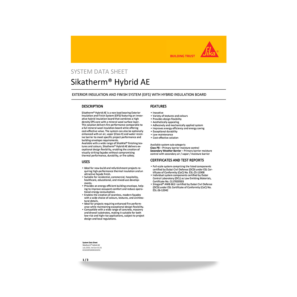 صورة منتج مسامير وبراغي وفيشر وخوابير سيكا (Sika) موديل Sikatherm Hybrid AE - كود الصنف reemco-2027-1444223 - ماركة يباع من خلال reemco - توريد وتصوير حصري لشركة ريمكو القابضة السعودية