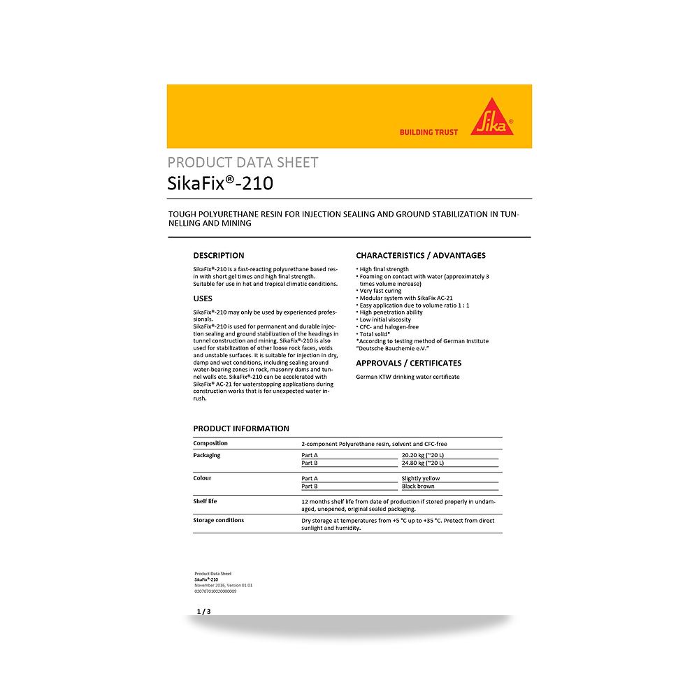صورة منتج عازل مائي وحماية للأسطح والخرسانة والأساسات سيكا (Sika) موديل SikaFix-210 - كود الصنف reemco-2027-1444231 - ماركة يباع من خلال reemco - توريد وتصوير حصري لشركة ريمكو القابضة السعودية