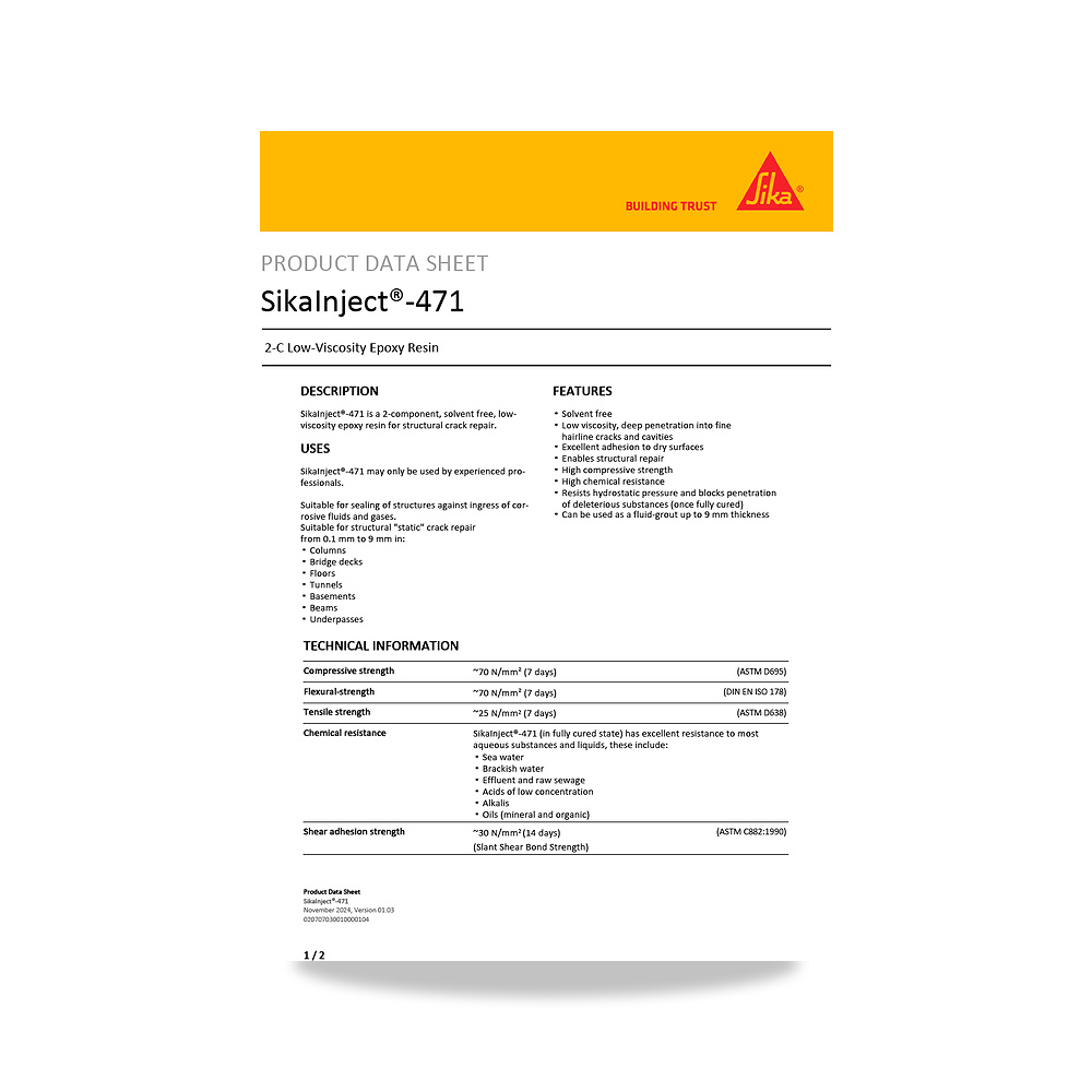 صورة منتج عازل مائي وحماية للأسطح والخرسانة والأساسات سيكا (Sika) موديل SikaInject-471 - كود الصنف reemco-2027-1444235 - ماركة يباع من خلال reemco - توريد وتصوير حصري لشركة ريمكو القابضة السعودية