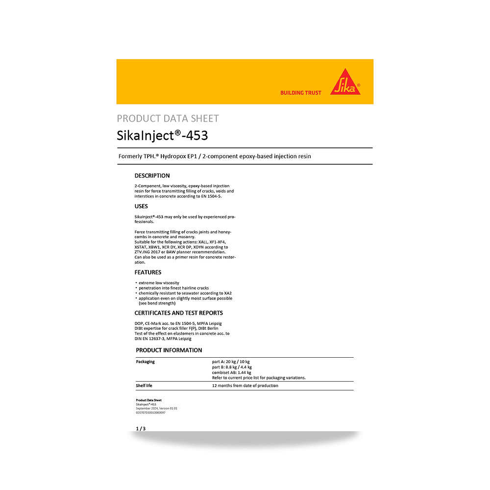 صورة منتج عازل مائي وحماية للأسطح والخرسانة والأساسات سيكا (Sika) موديل SikaInject-453 - كود الصنف reemco-2027-1444238 - ماركة يباع من خلال reemco - توريد وتصوير حصري لشركة ريمكو القابضة السعودية