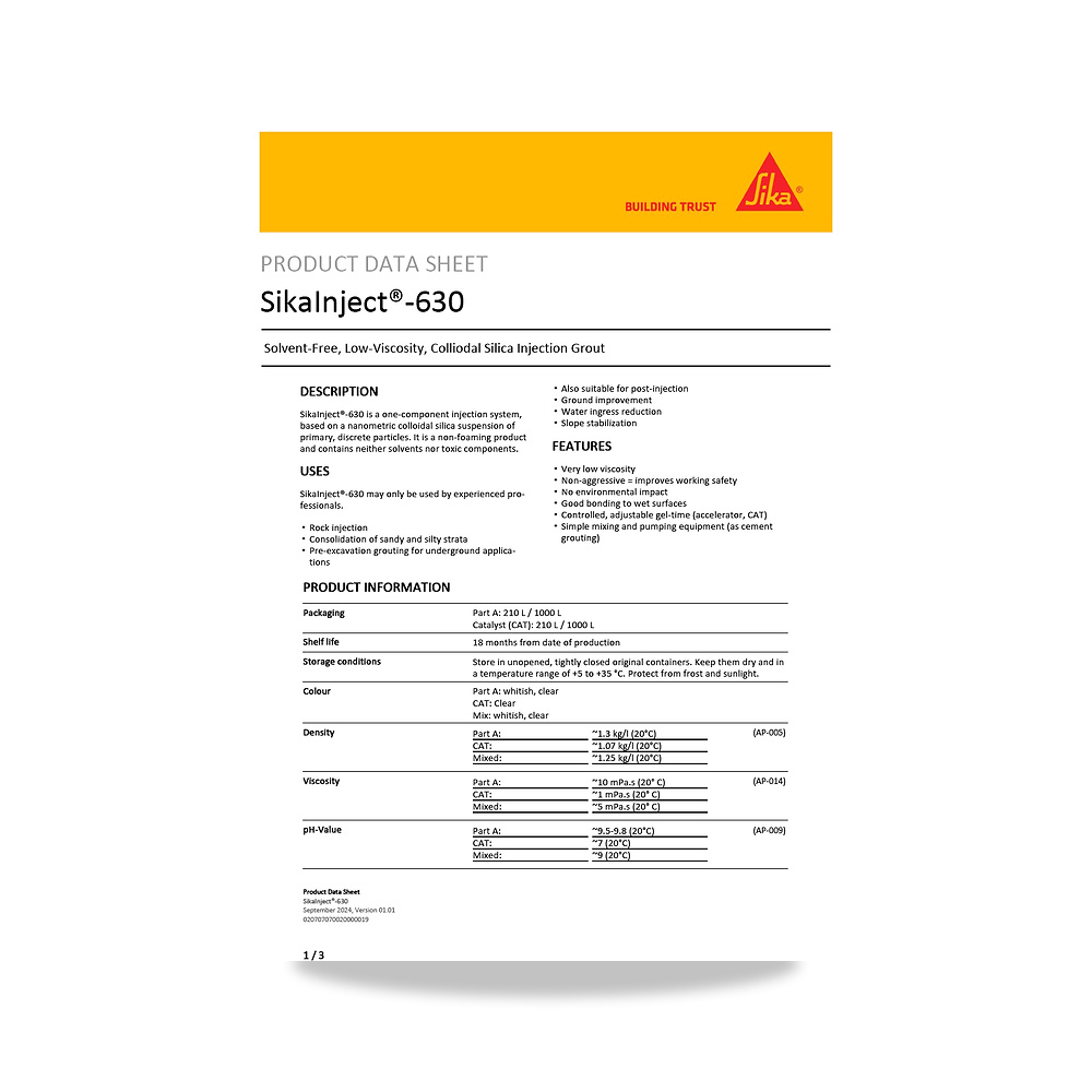 صورة منتج عازل مائي وحماية للأسطح والخرسانة والأساسات سيكا (Sika) موديل SikaInject-630 - كود الصنف reemco-2027-1444241 - ماركة يباع من خلال reemco - توريد وتصوير حصري لشركة ريمكو القابضة السعودية