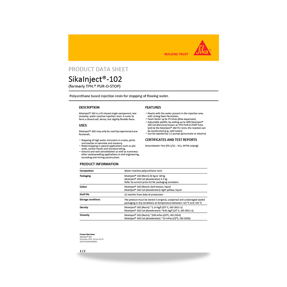 صورة منتج عازل مائي وحماية للأسطح والخرسانة والأساسات سيكا (Sika) موديل SikaInject-102 - كود الصنف reemco-2027-1444243 - ماركة يباع من خلال reemco - توريد وتصوير حصري لشركة ريمكو القابضة السعودية