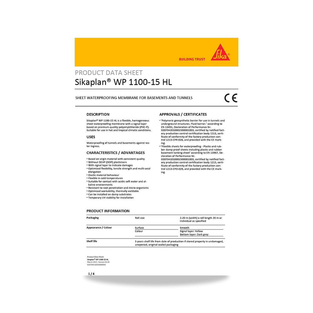 صورة منتج عازل مائي وحماية للأسطح والخرسانة والأساسات سيكا (Sika) موديل Sikaplan WP 1100-15 HL - كود الصنف reemco-2027-1444274 - ماركة يباع من خلال reemco - توريد وتصوير حصري لشركة ريمكو القابضة السعودية