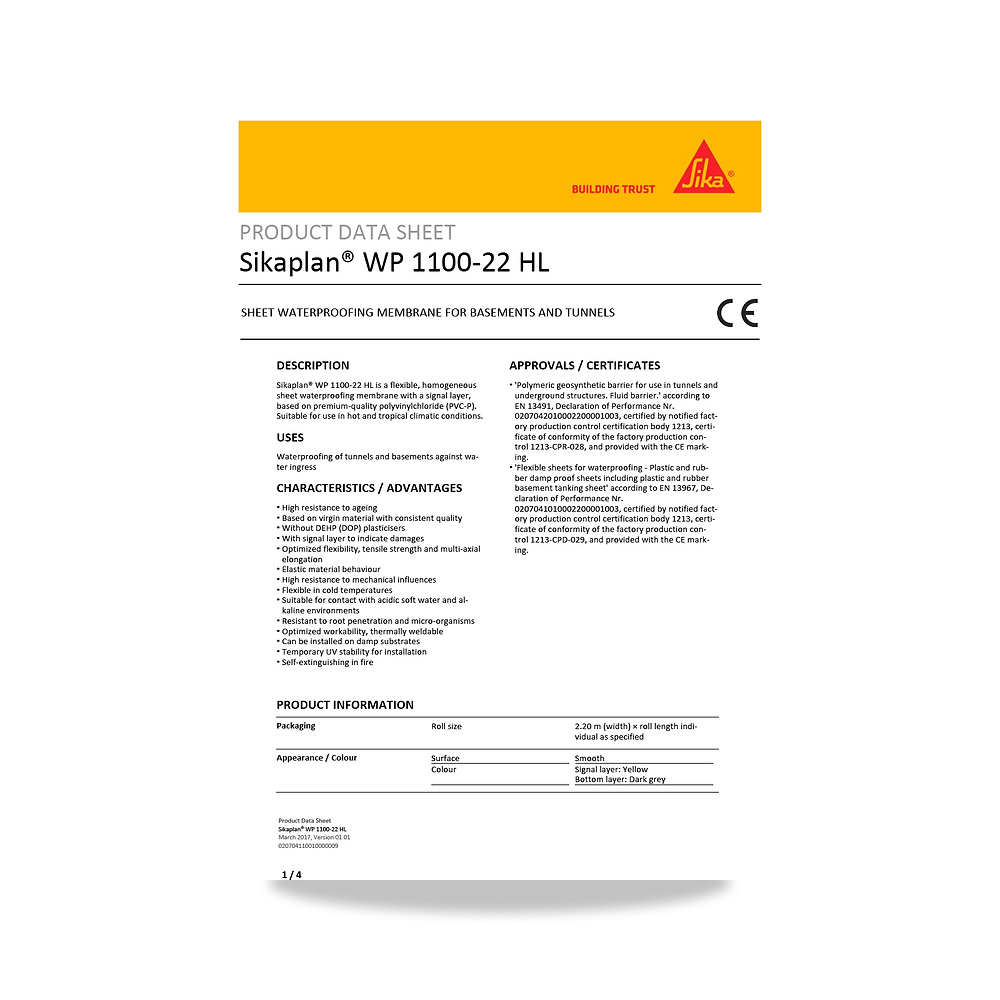 صورة منتج عازل مائي وحماية للأسطح والخرسانة والأساسات سيكا (Sika) موديل Sikaplan WP 1100-22 HL - كود الصنف reemco-2027-1444276 - ماركة يباع من خلال reemco - توريد وتصوير حصري لشركة ريمكو القابضة السعودية
