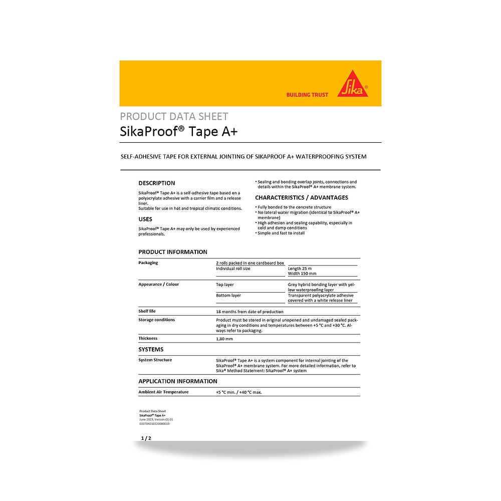 صورة منتج عازل مائي وحماية للأسطح والخرسانة والأساسات سيكا (Sika) موديل SikaProof Tape A+ - كود الصنف reemco-2027-1444282 - ماركة يباع من خلال reemco - توريد وتصوير حصري لشركة ريمكو القابضة السعودية